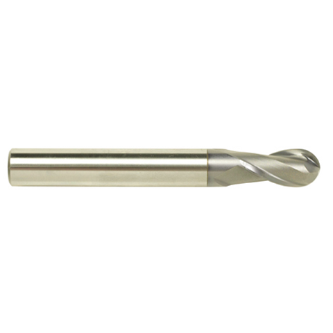 Yg-1 Tool Company GENERAL HSS, 2 Flute 30°Helix Ball End mill (TiAlN Coated), EQ480030, D=3 L=60