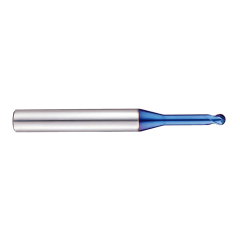 Yg-1 Tool Company X5070 Series, 2 Flute 30° Helix Rib Ball End mill, G8A46805, D=0.1 R0.05 L=45